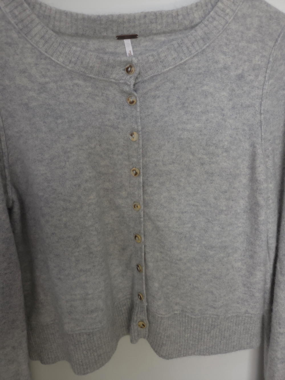 Free People Heather Gray Button Cardigan. Size L. #SW - Picture 8 of 12